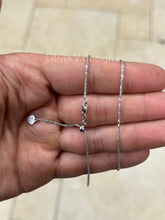 1.8mm Solid Adjustable Sparkle Twisted Rock Chain REAL 14K White Gold Up To 22", Sparkle Glitter Margarita Twisted Rock